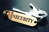Security Concept. Keys with Golden Keyring.