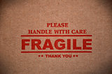 Fragile warning sign label