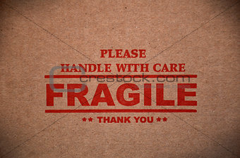 Fragile warning sign label