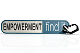 Empowerment word on the blue find it banner