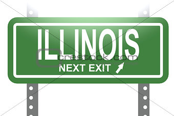 Illinois green sign board isolated