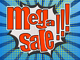 Mega sale comic speech bubble