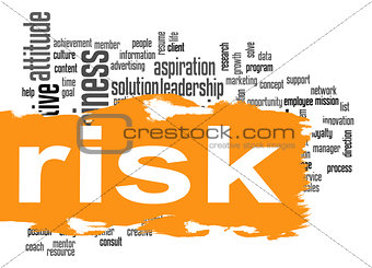 Risk word cloud with yellow banner