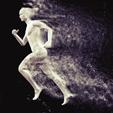 3D male figure running with speed special effect