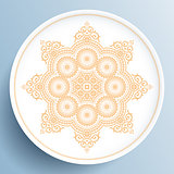 White plate with gold floral ornament