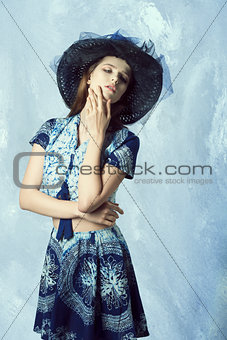 romantic woman with lovely hat 