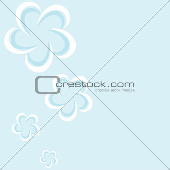 Seamless Flowers on a blue background