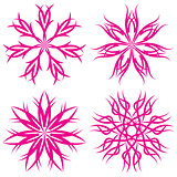 set of symmetrical patterns. Snowflakes or flowers