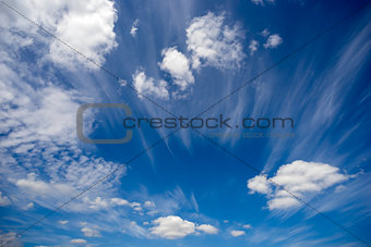 Beautiful blue sky with clouds.