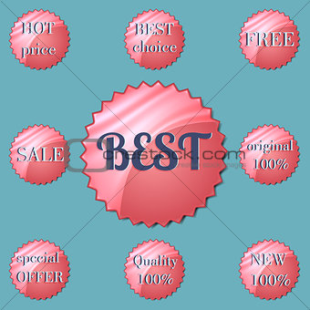 Glossy red round Special Offer stickers.