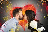 Couple love kissing