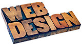 web design in letterpress wood type