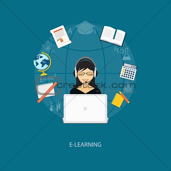 flat  elements of education with girl