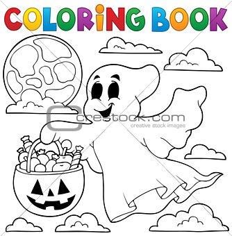 Coloring book ghost theme 3