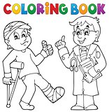 Coloring book with patient and doctor