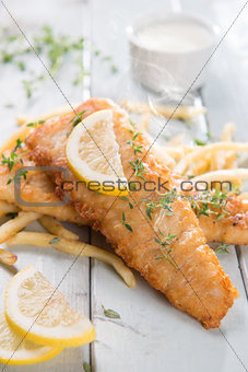 Fish fillet with fries