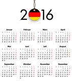 German Solid calendar for 2016 with flag like tag