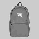 Grey backpack with a pocket