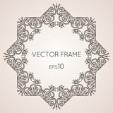 Intricate star floral vector frame