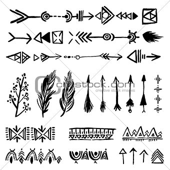Tribal doodle elements