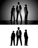 Three businessmen silhouettes