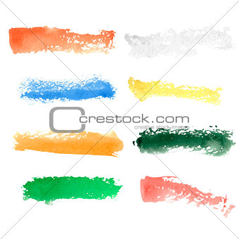 Colorful vector watercolor brush strokes