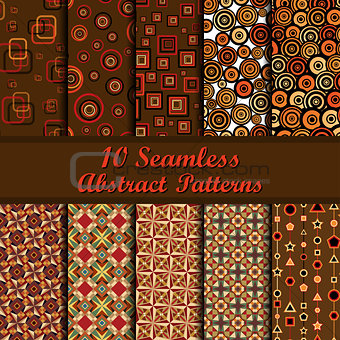 ten geometrical seamless patterns