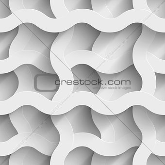 Abstract white paper plexus waves 3d seamless background