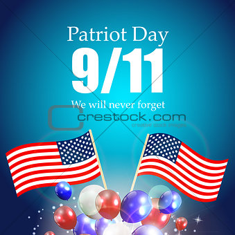 Patriot Day the 11/9 Label, We Will Never Forget  Vector Illustr