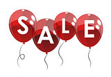 Color Glossy Balloons Sale Concept of Discount. Vector Illustrat
