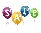 Color Glossy Balloons Sale Concept of Discount. Vector Illustrat