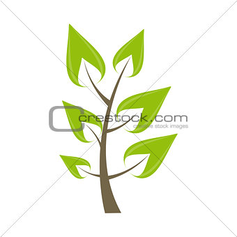 Beautiful Green Tree Icon on a White Background Vector Illustrat
