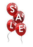 Color Glossy Balloons Sale Concept of Discount. Vector Illustration