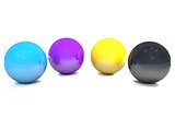 Balls, colored cmyk.