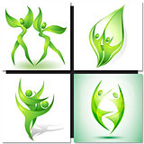 Eco-icon with green dancers