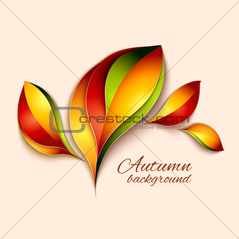 Autumn abstract vector background. Orange leaves