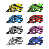 Set of Colorful Bike Helmets
