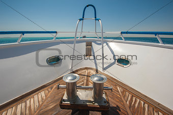 Bow of a luxury motor yacht