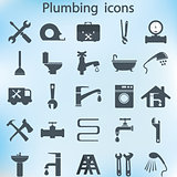 Plumbing Icons Flat Design