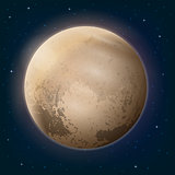 Dwarf Planet Pluto in Space