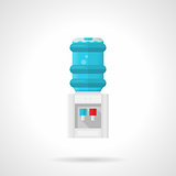 Electric water cooler flat vector icon
