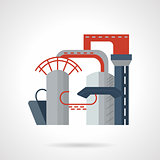 Gas plant flat vector icon