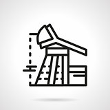 Oil rig flat line vector icon