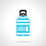 Water bottle with label flat vector icon