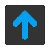 Arrow Up flat blue and gray colors rounded button