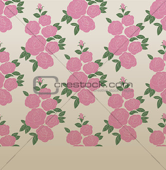 Rose elegant vintage seamless pattern