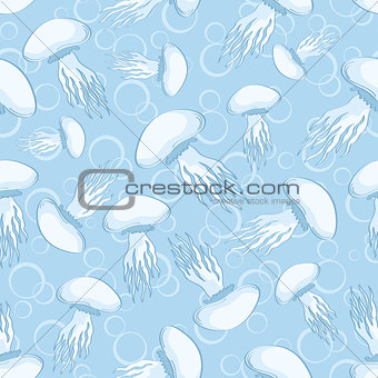 Seamless background, jellyfish