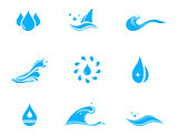 set icon with drop and wave