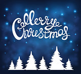 Christmas background with calligraphy