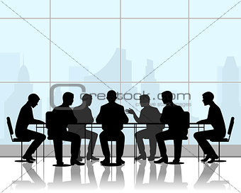 Businessmen at negotiating table
